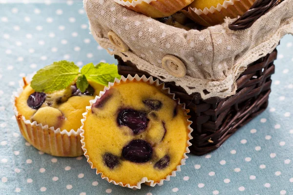 Gluten free muffins with grapes — Stock Photo, Image