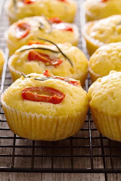 Savory muffins with corn flour — Stock Photo, Image