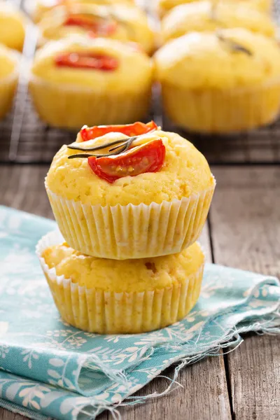 Savory muffins with corn flour — Stock Photo, Image