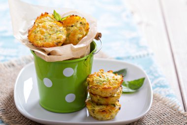 Baked zucchini muffins clipart