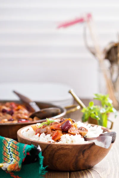 Veganes Bohnen-Chili — Stockfoto