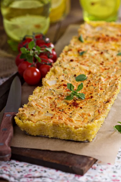 Vegan quiche ile tofu — Stok fotoğraf