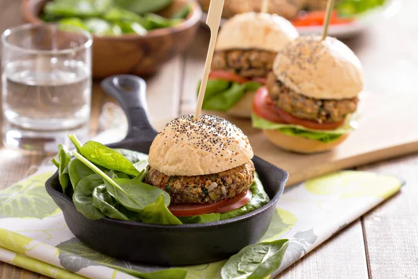 豆と野菜の菜食主義者のハンバーガー — ストック写真