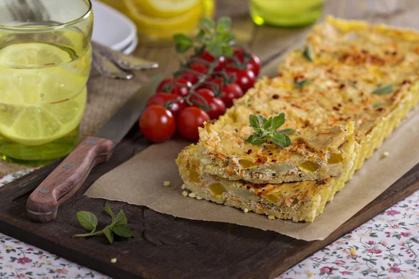 Vegan quiche with tofu — Stock Photo, Image