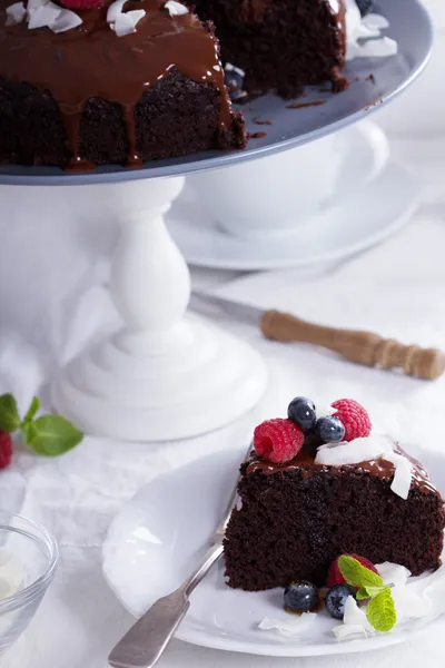 Vegan шоколадний торт — стокове фото