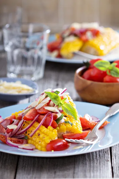 Salad with baked corn — Stock Photo, Image