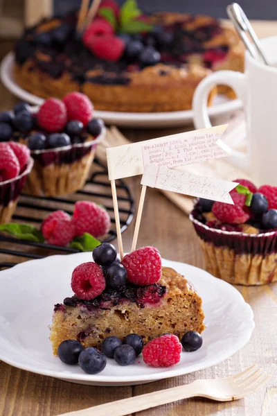 Berry cake with oats — Stock Photo, Image