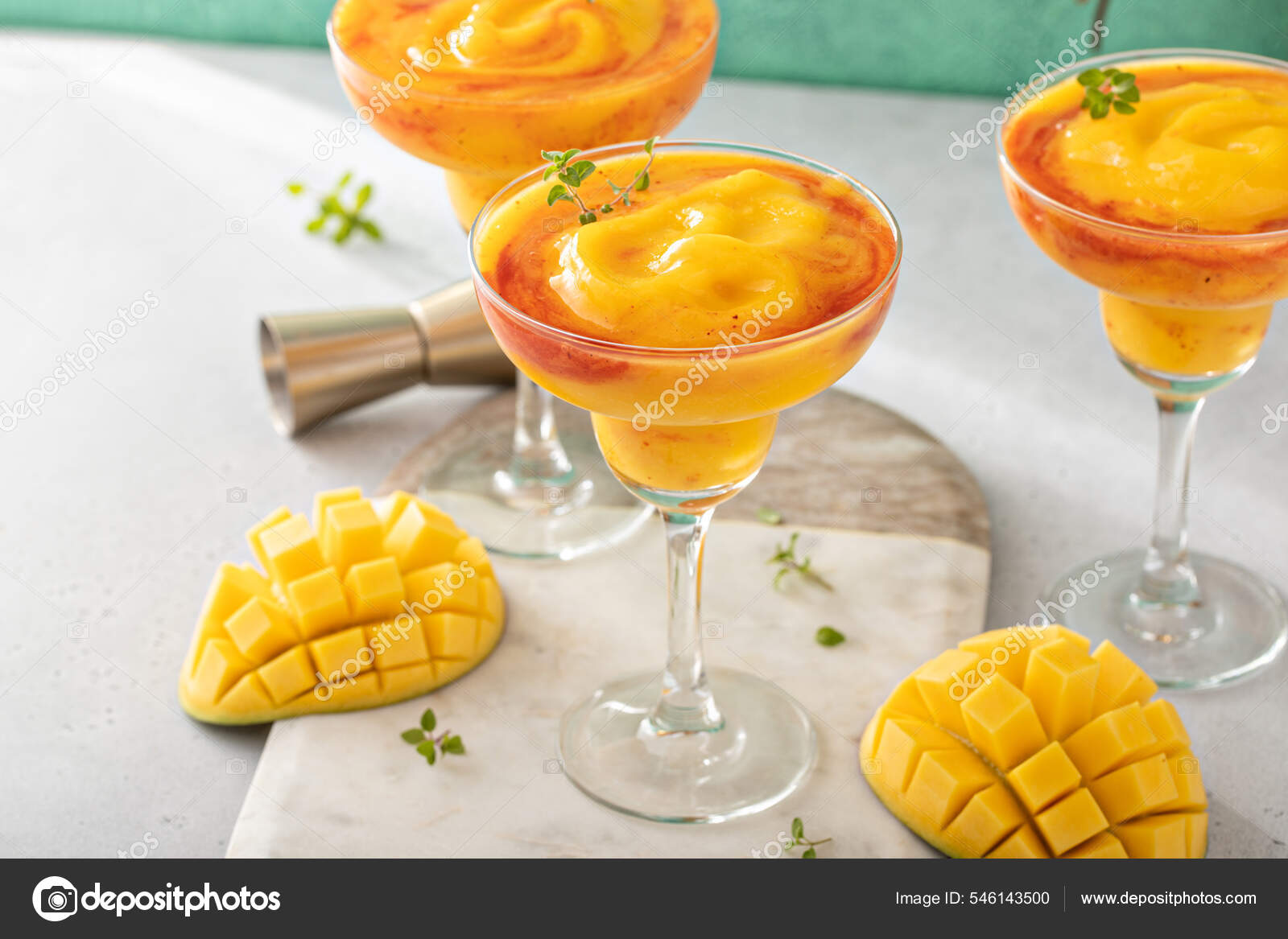 Mangonada margarita coctail, frozen mango margarita with chamoy