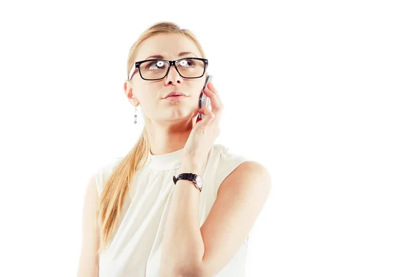 Vacker affärskvinna som pratar i telefon — Stockfoto