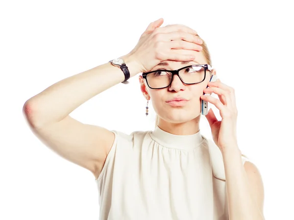 Stressato e spaventando donna — Foto Stock