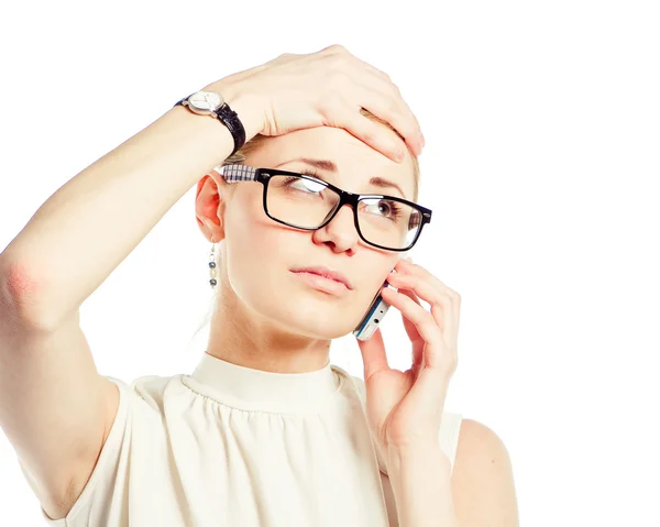 Stressed and freaking out woman — Stock Photo, Image