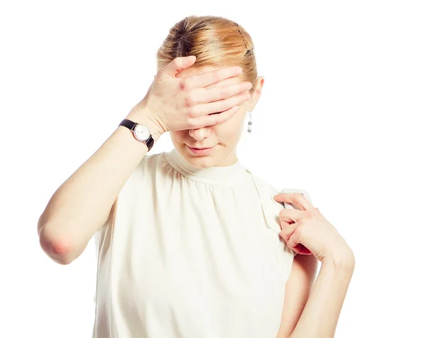 Stressed and freaking out woman — Stock Photo, Image
