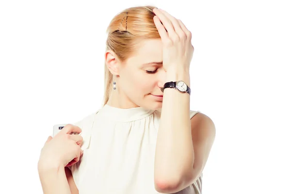 Stressed and freaking out woman — Stock Photo, Image