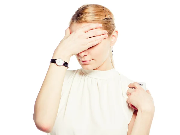 Stressed and freaking out woman — Stock Photo, Image