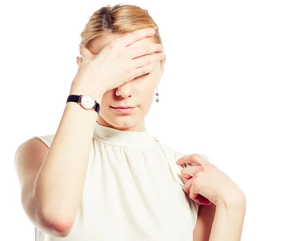 Stressed and freaking out woman — Stock Photo, Image