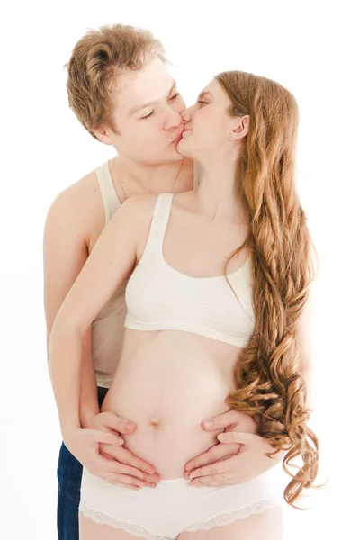 Homme avec sa femme enceinte — Photo