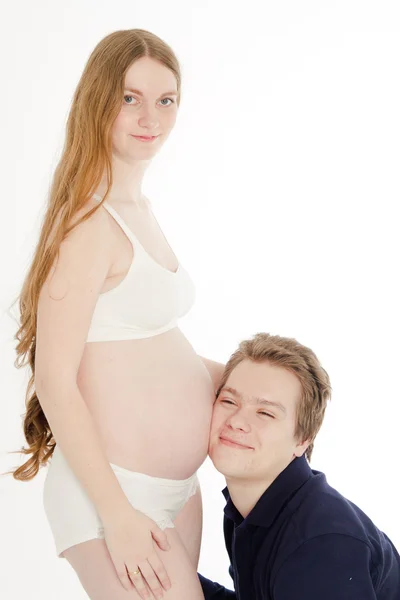 Hamile karısı olan adam — Stok fotoğraf