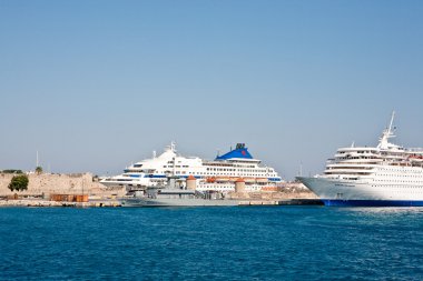 rhodes town'ın panoramik manzarasını