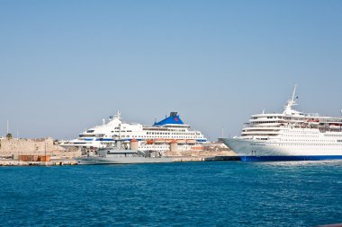 rhodes town'ın panoramik manzarasını