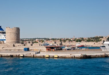 rhodes town'ın panoramik manzarasını