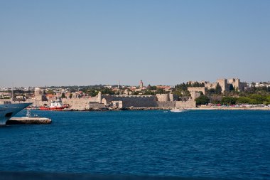 rhodes town'ın panoramik manzarasını