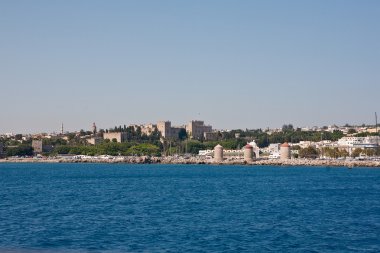 rhodes town'ın panoramik manzarasını
