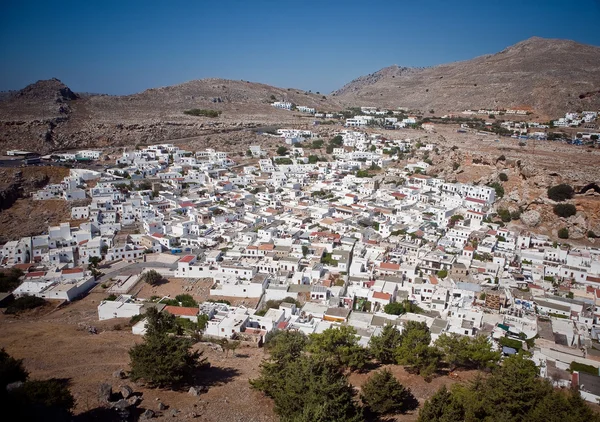 Flybilde av byen i Hellas – stockfoto