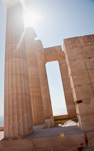 Ancien temple d'Apollon à Lindos, île de Rhodes, Grèce — Photo