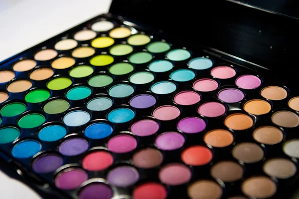 Jeu de maquillage. Palette de fards à paupières multicolores professionnels — Photo