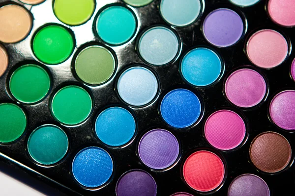 Jeu de maquillage. Palette de fards à paupières multicolores professionnels — Photo