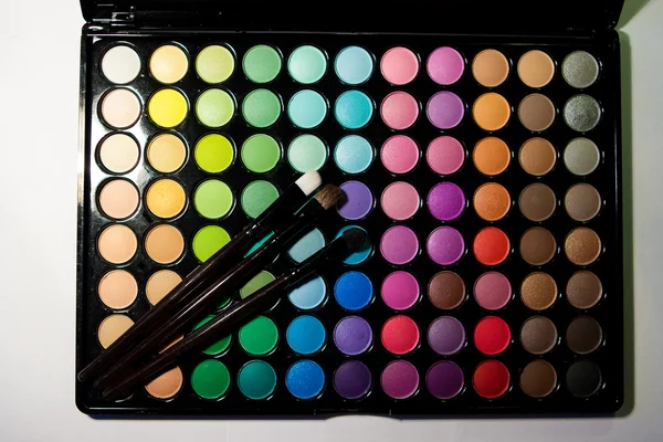 Make-up instellen. professionele multicolor oogschaduw palet — Stockfoto