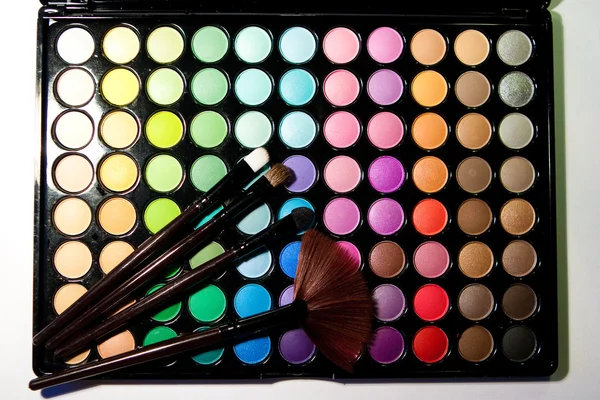 Make-up instellen. professionele multicolor oogschaduw palet — Stockfoto
