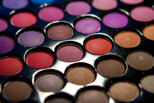 Jeu de maquillage. Palette de fards à paupières multicolores professionnels — Photo