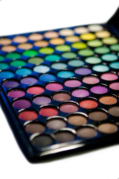 Jeu de maquillage. Palette de fards à paupières multicolores professionnels — Photo