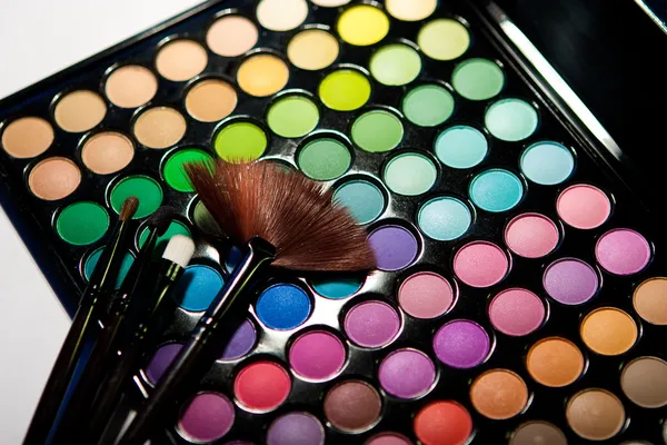 Makeup set. Professional multicolor eyeshadow palette — Stock Photo, Image