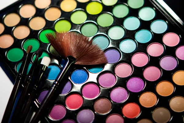 Make-up instellen. professionele multicolor oogschaduw palet — Stockfoto