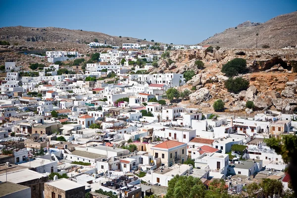 Flybilde av byen i Hellas – stockfoto