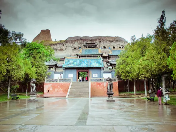 Kina, shanxi: sten carving yungang grottoes — Stockfoto