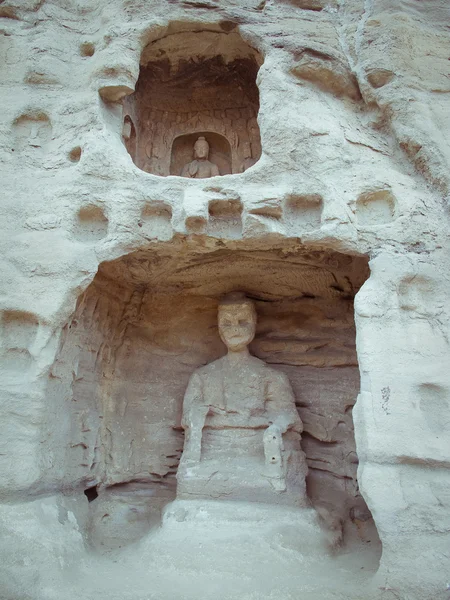 China, shanxi: steenhouwen van grotten van yungang — Stockfoto