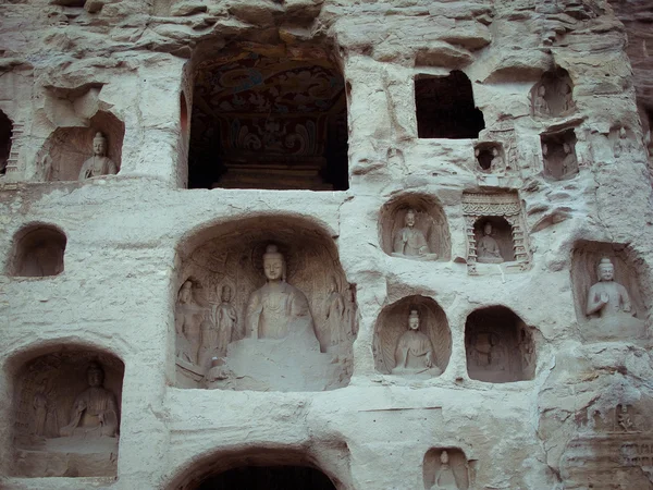 China, Shanxi: Steinschnitzerei von Yungang-Grotten — Stockfoto