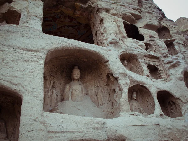 Kina, shanxi: sten carving yungang grottoes — Stockfoto