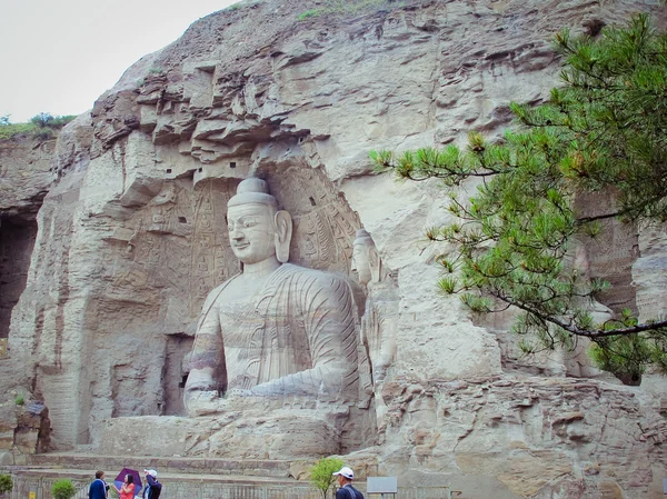 중국, 산 서: 건설 grottoes의 조각 돌 — 스톡 사진