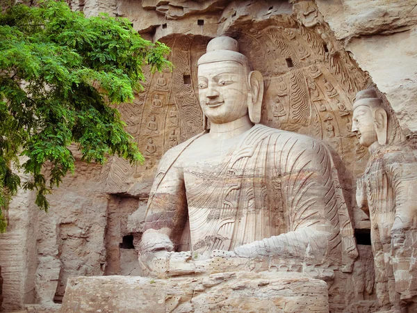 China, shanxi: Escultura em pedra de grutas Yungang — Fotografia de Stock