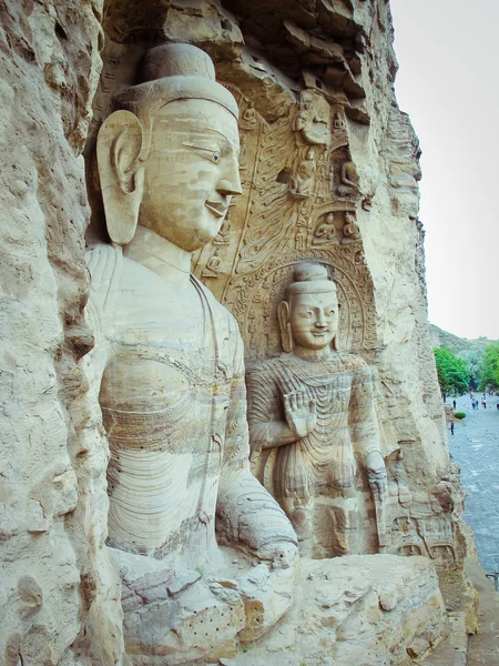 中国、山西省: 石雲崗石窟の彫刻 — ストック写真