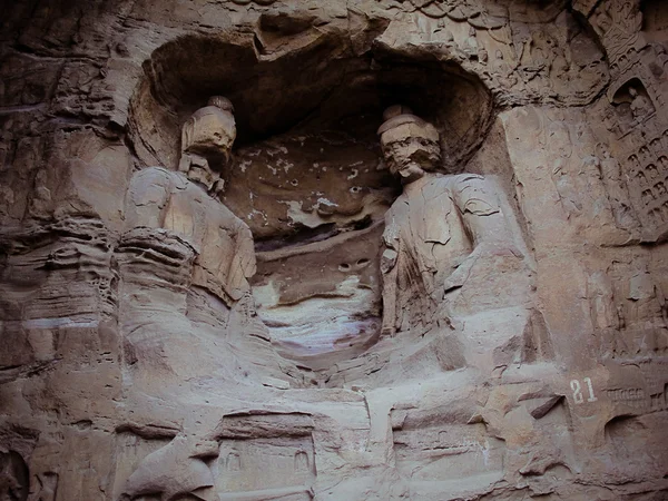 China, Shanxi: Steinschnitzerei von Yungang-Grotten — Stockfoto