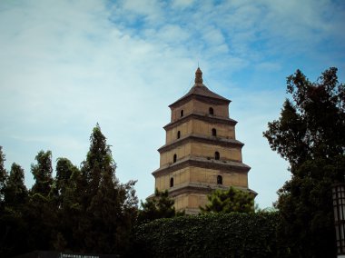 Dev Vahşi kaz Pagodası - Budist pagoda Xian, Çin.