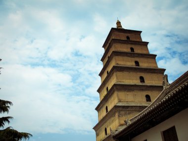 Dev Vahşi kaz Pagodası - Budist pagoda Xian, Çin.