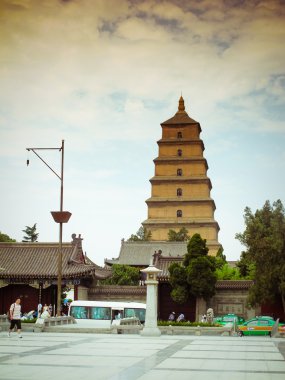 Dev Vahşi kaz Pagodası - Budist pagoda Xian, Çin.