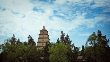 Dev Vahşi kaz Pagodası - Budist pagoda Xian, Çin.