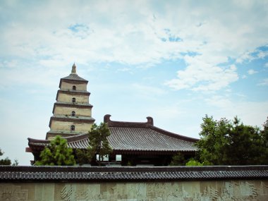 Dev Vahşi kaz Pagodası - Budist pagoda Xian, Çin.